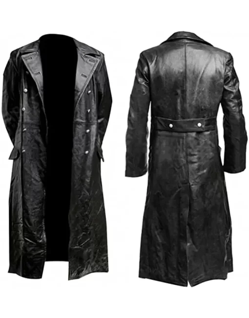 mens-double-breasted-black-faux-leather-trench-coat