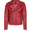 mens-red-biker-faux-leather-jacket