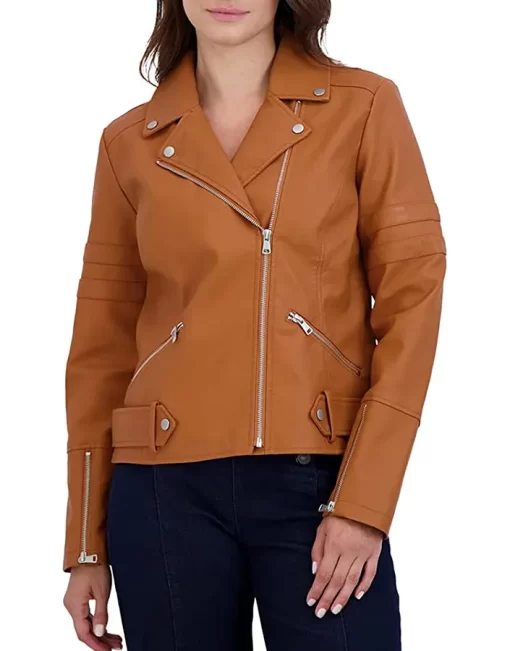 womens-brown-faux-leather-motorcycle-jacket
