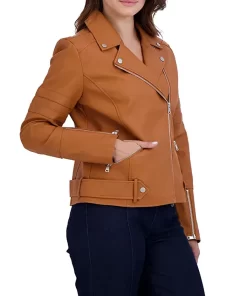 womens-brown-faux-leather-motorcycle-jacket