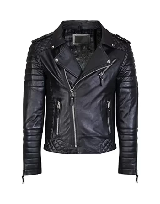 mens-black-biker-faux-leather-jacket