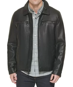 mens-black-faux-leather-biker-jacket