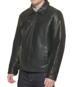 mens-black-faux-leather-biker-jacket