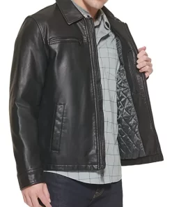 mens-black-faux-leather-biker-jacket