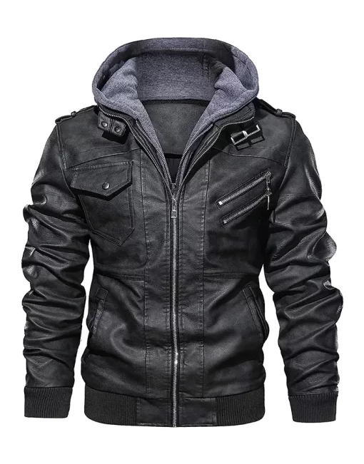 mens-black-faux-leather-jacket-with-removable-hood