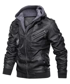 mens-black-faux-leather-jacket-with-removable-hood