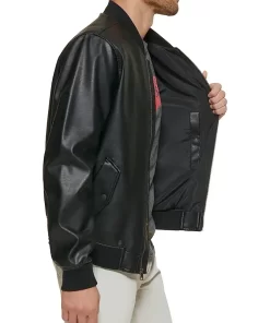 mens-black-faux-leather-varsity-bomber-jacket