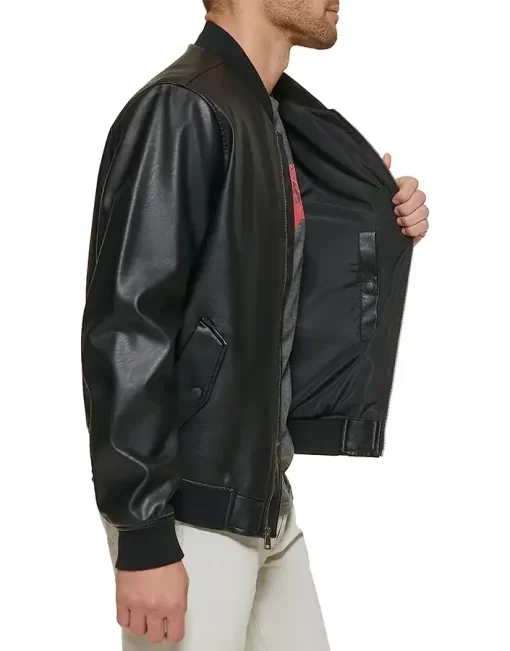 mens-black-faux-leather-varsity-bomber-jacket
