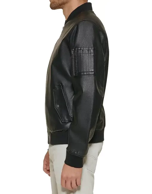 mens-black-faux-leather-varsity-bomber-jacket