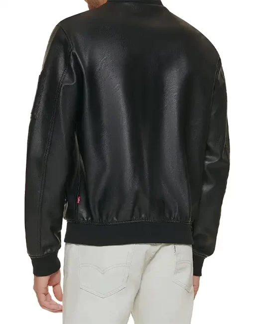 mens-black-faux-leather-varsity-bomber-jacket
