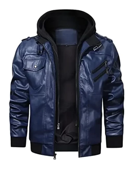 mens-blue-faux-leather-jacket-with-removable-hood