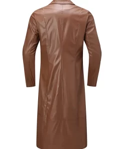 mens-brown-faux-leather-long-coat