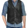 mens-button-front-black-faux-leather-vest