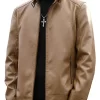 mens-casual-tan-faux-leather-jacket
