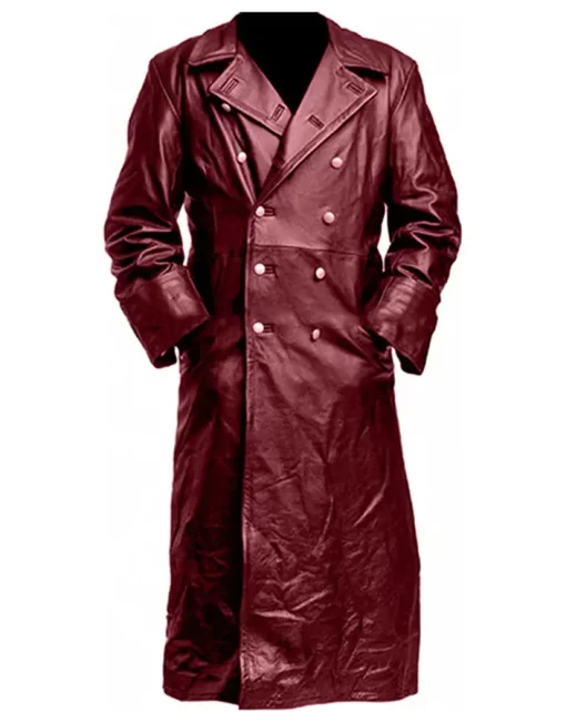 mens-double-breasted-burgundy-faux-leather-trench-coat