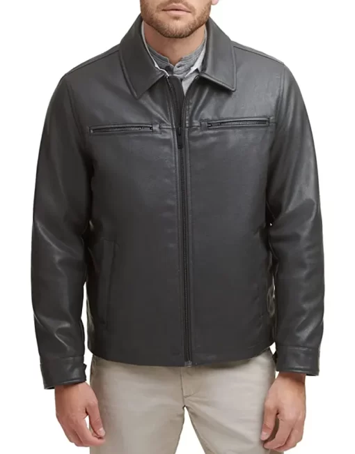 mens-grey-faux-leather-biker-jacket