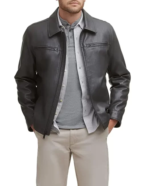 mens-grey-faux-leather-biker-jacket
