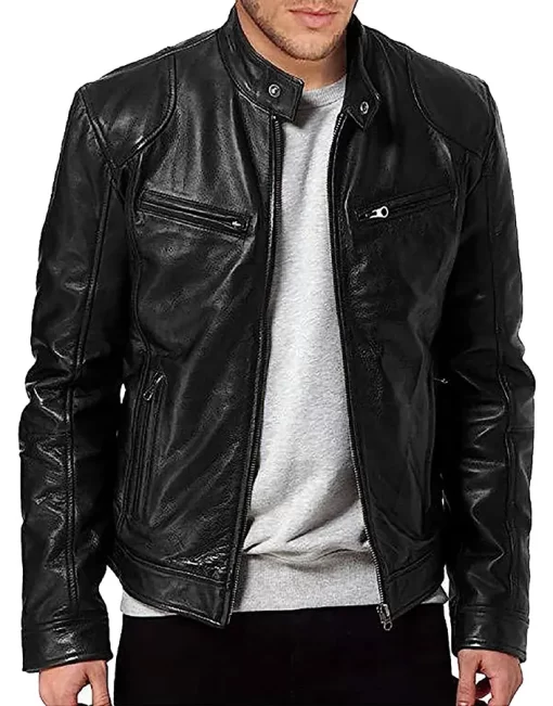 mens-long-sleeve-black-faux-leather-jacket