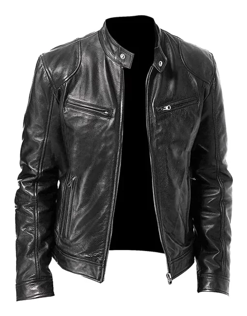 mens-long-sleeve-black-faux-leather-jacket
