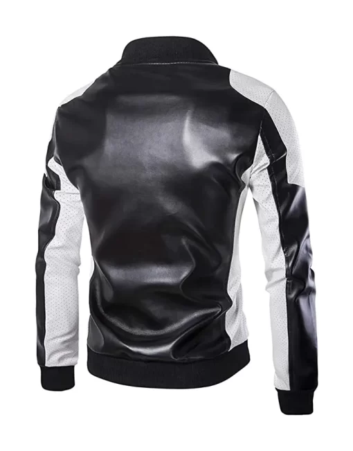 mens-slim-fit-black-faux-leather-bomber-jacket