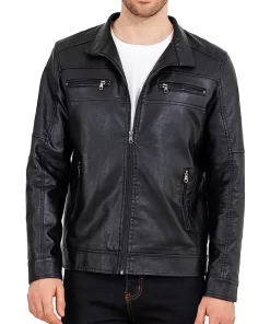 mens-slim-fit-stand-collar-black-faux-leather-jacket