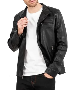 mens-slim-fit-stand-collar-black-faux-leather-jacket