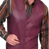 mens-v-neck-collar-burgundy-faux-leather-vest