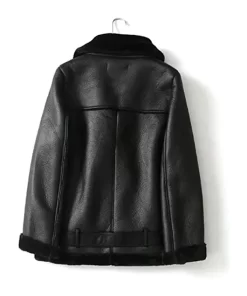 womens-black-faux-leather-shearling-jacket