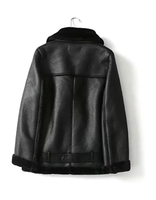 womens-black-faux-leather-shearling-jacket