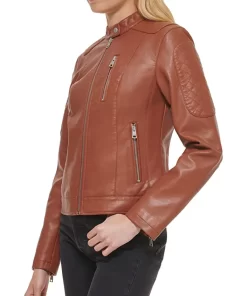 womens-brown-faux-leather-racer-jacket