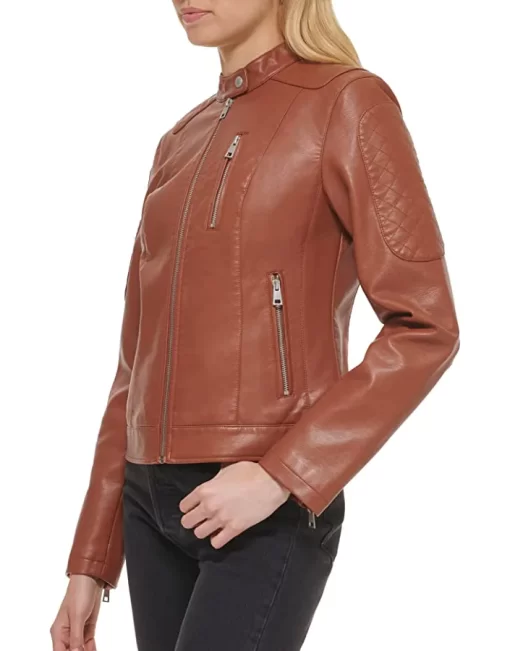 womens-brown-faux-leather-racer-jacket