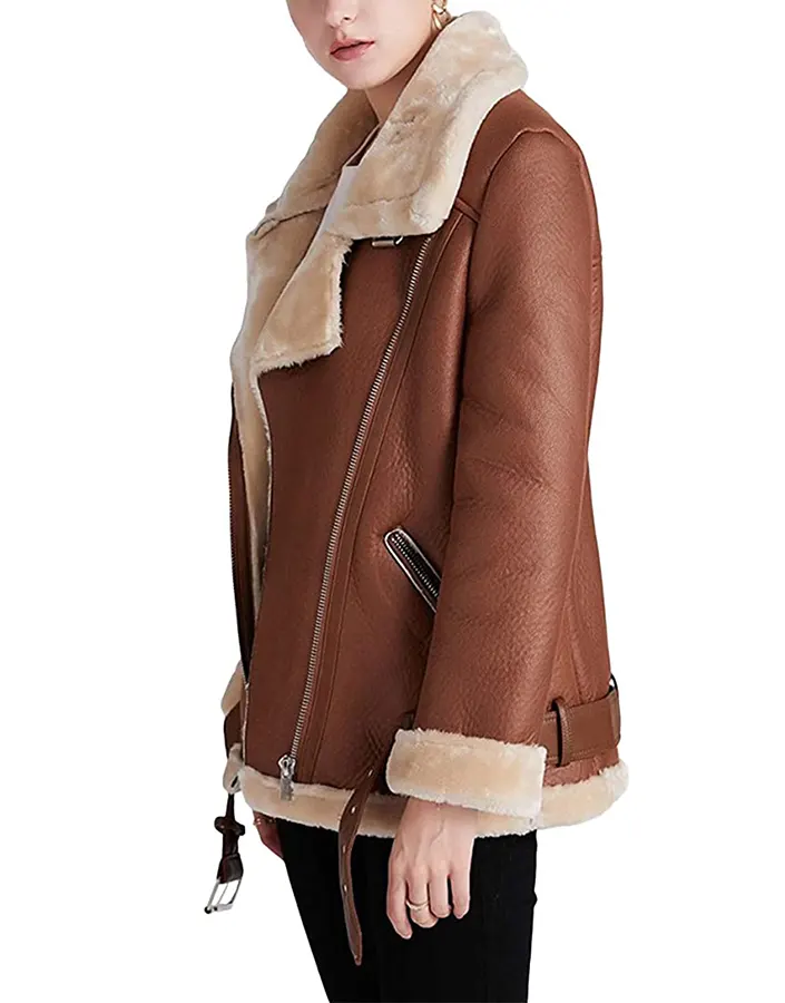 womens-brown-faux-leather-shearling-jacket-4 womens-brown-faux-leather-shearling-jacket