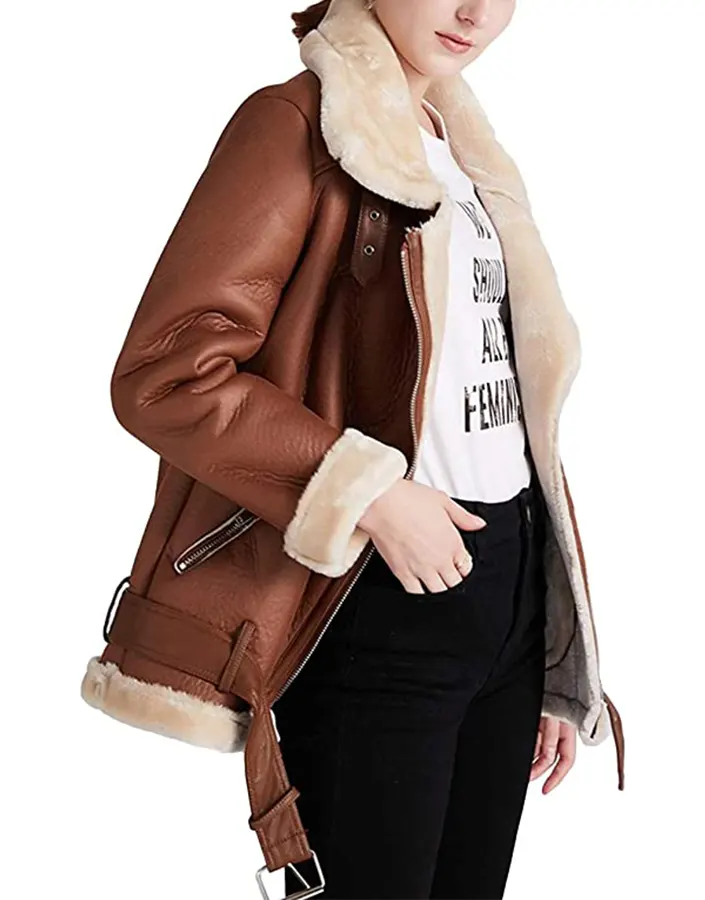 womens-brown-faux-leather-shearling-jacket-5 womens-brown-faux-leather-shearling-jacket
