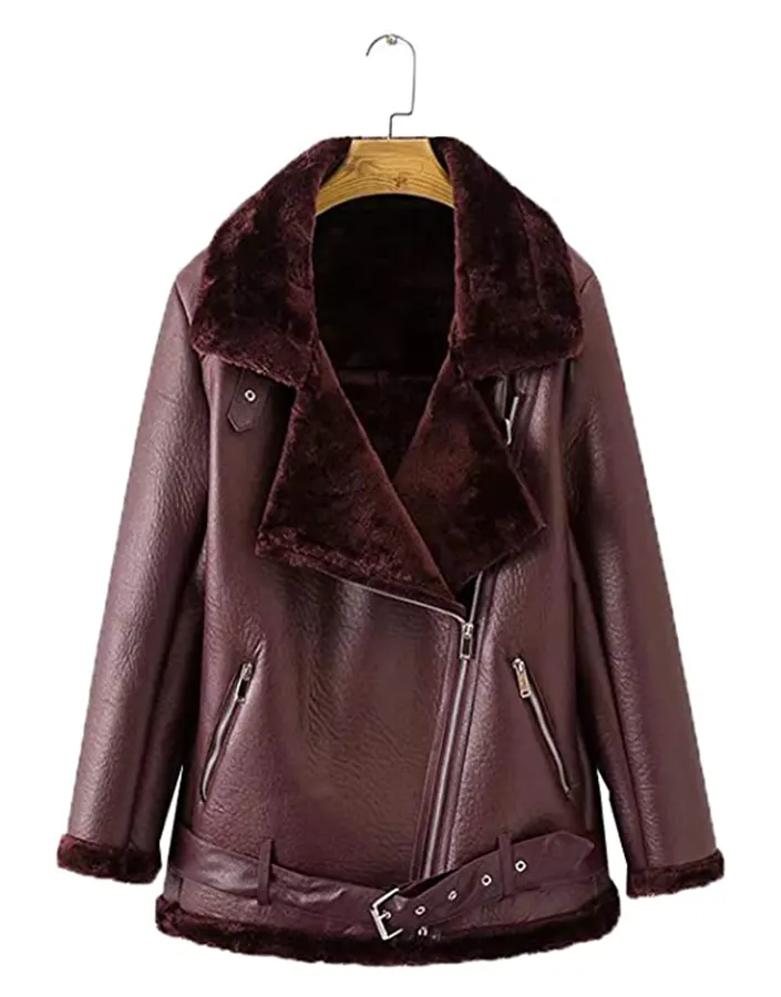 womens-burgundy-faux-leather-shearling-jacket-2 womens-burgundy-faux-leather-shearling-jacket