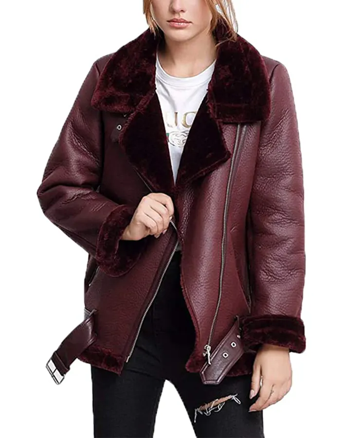 womens-burgundy-faux-leather-shearling-jacket-4 womens-burgundy-faux-leather-shearling-jacket