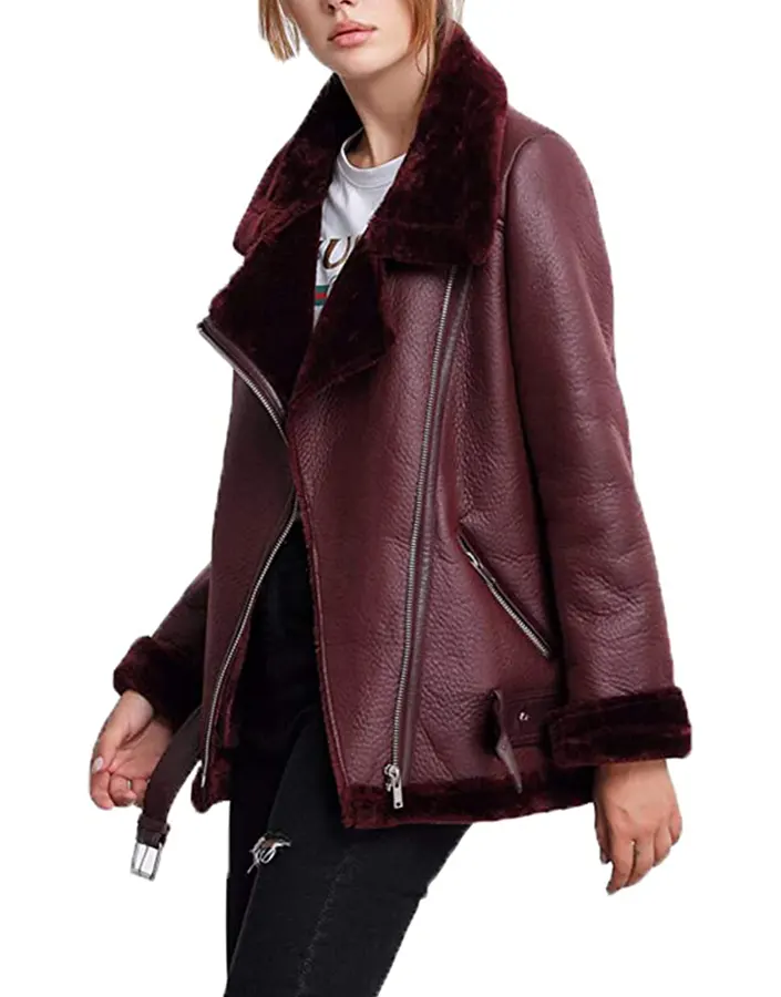 womens-burgundy-faux-leather-shearling-jacket-5 womens-burgundy-faux-leather-shearling-jacket