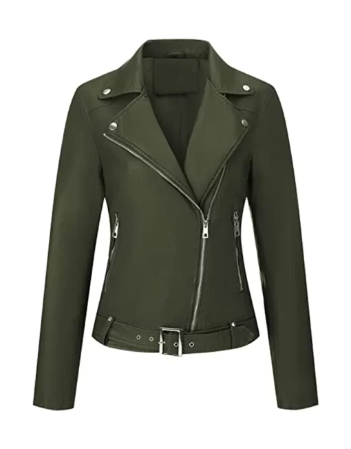 womens-classic-dark-green-faux-leather-moto-jacket