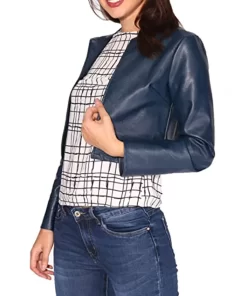 womens-cropped-navy-blue-faux-leather-jacket