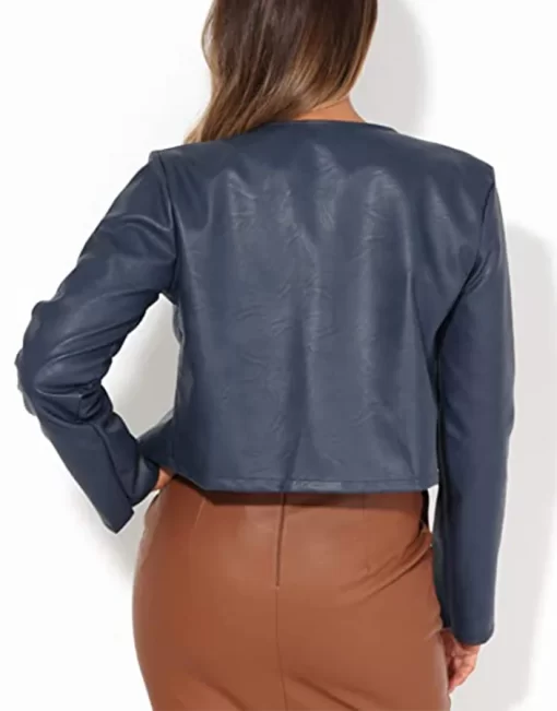 womens-cropped-navy-blue-faux-leather-jacket