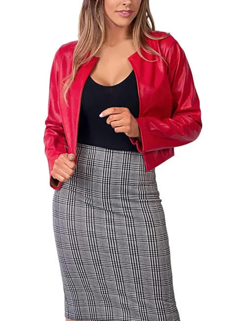 womens-cropped-red-faux-leather-jacket