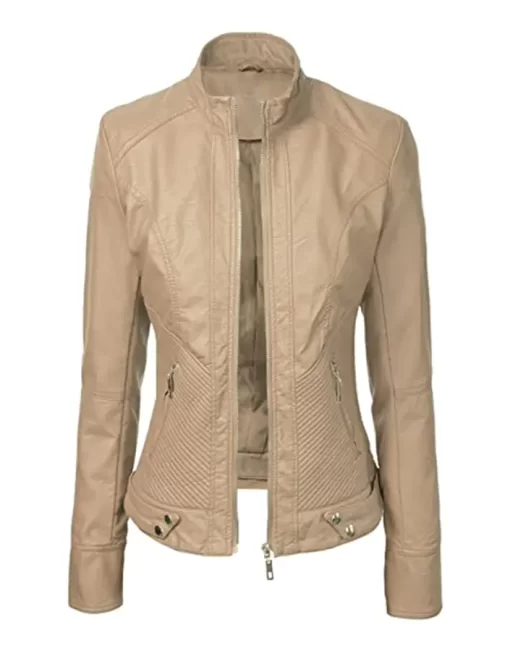 womens-khaki-faux-leather-slim-fit-jacket