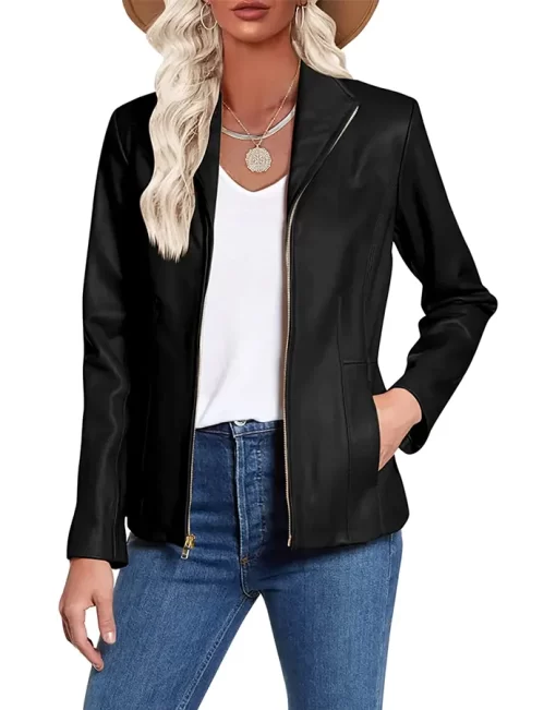 womens-long-sleeve-black-faux-leather-jacket