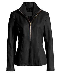 womens-long-sleeve-black-faux-leather-jacket