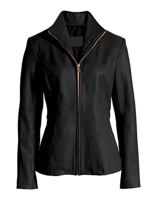womens-long-sleeve-black-faux-leather-jacket