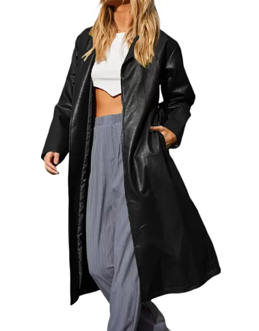 womens-open-front-black-faux-leather-coat