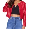 womens-open-front-red-faux-leather-jacket