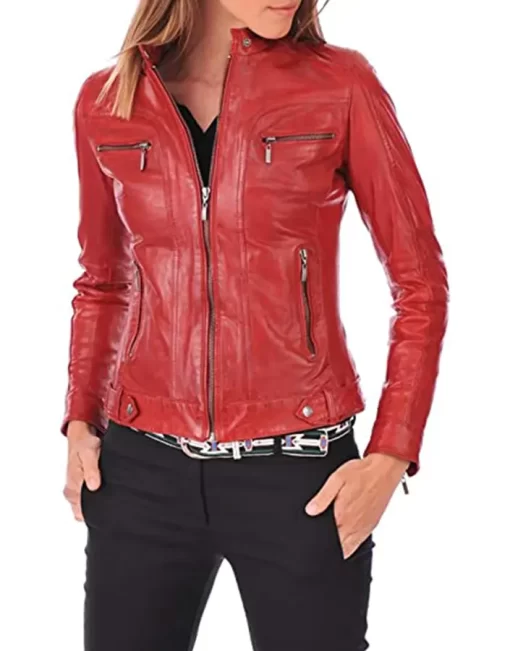womens-red-faux-leather-biker-jacket