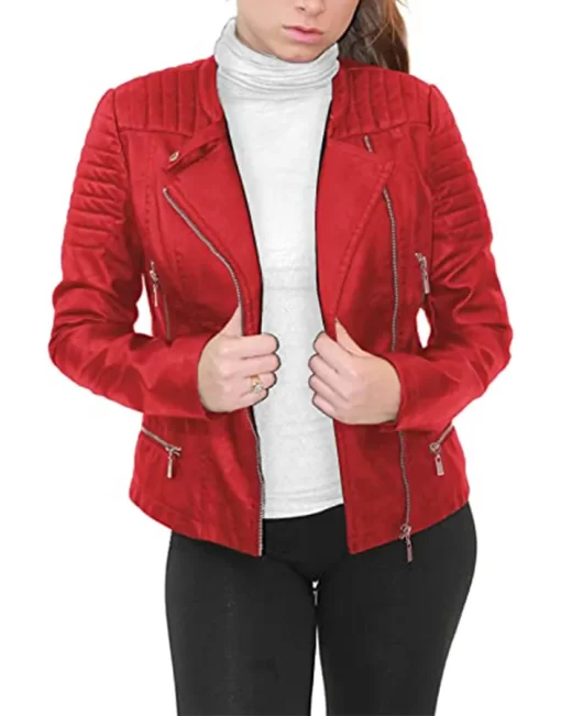 womens-red-faux-leather-biker-jacket