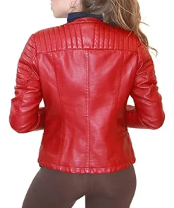 womens-red-faux-leather-biker-jacket