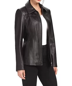 womens-shirt-collar-black-faux-leather-jacket